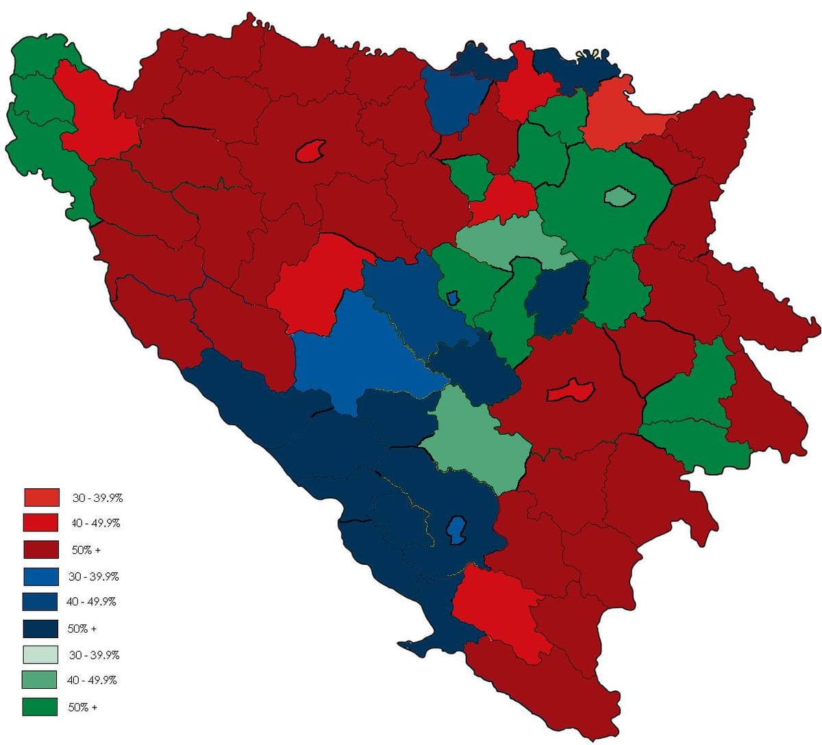 ბოსნია რელიგია რუკა