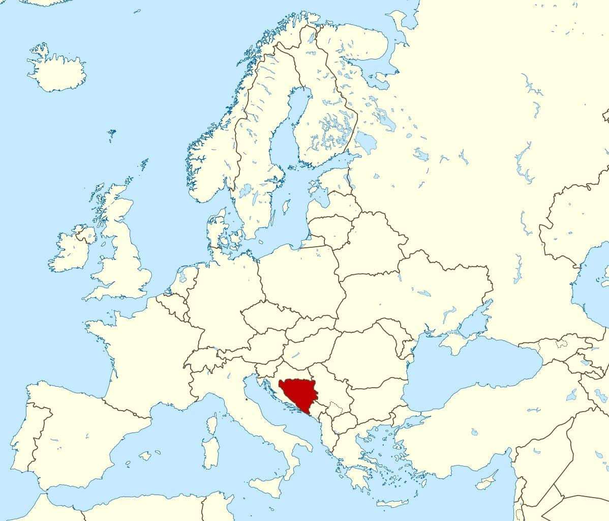 რუკა ბოსნია მდებარეობა მსოფლიო
