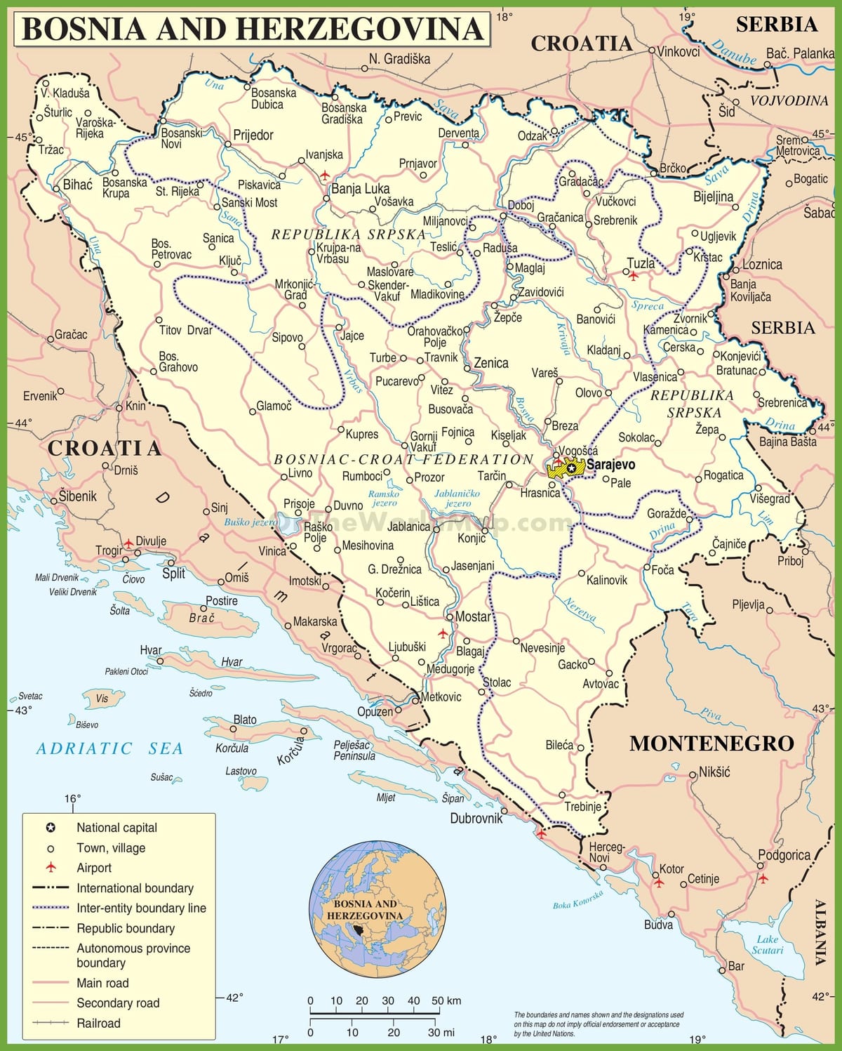 რუკა ბოსნია გზის