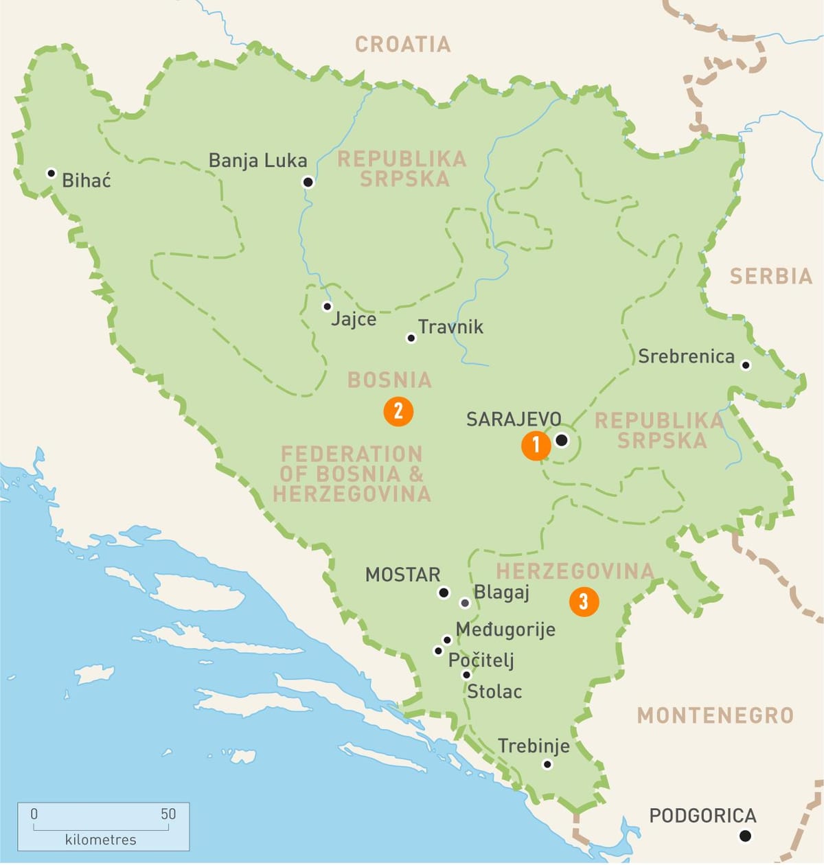რუკა სარაევოში ბოსნია