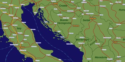 ბოსნია რკინიგზის რუკა