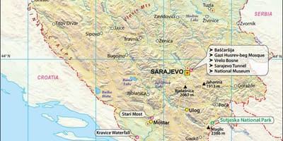 ბოსნია ჰერცოგოვინა რუკა